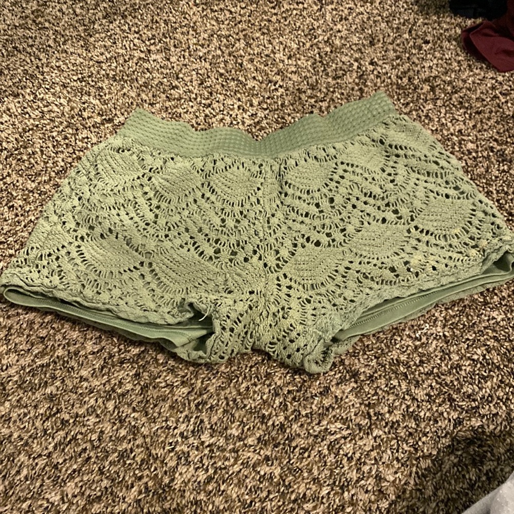 Sage green lounge shorts